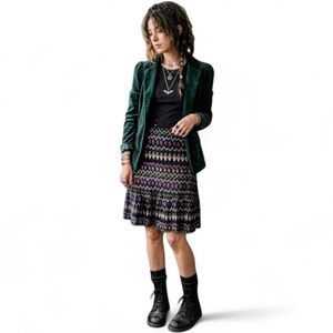 Esprit Whimsigoth Ikat Ruffle Mini Skirt - Boho Festival Aesthetic - Size M